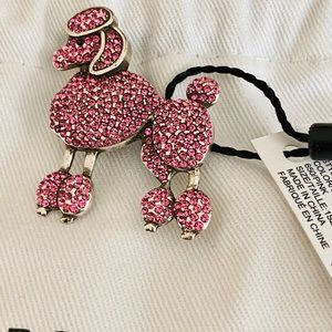 Marc Jacobs pink silver Swarovski crystal brooch